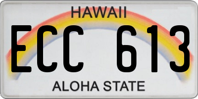 HI license plate ECC613