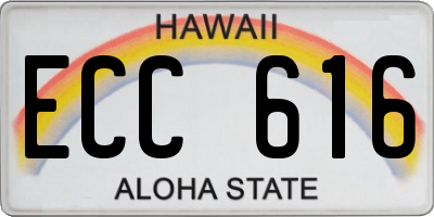 HI license plate ECC616