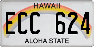 HI license plate ECC624