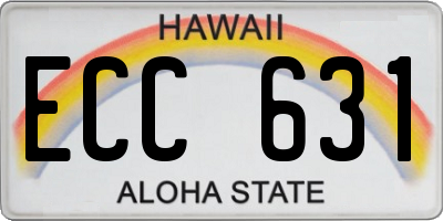 HI license plate ECC631