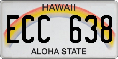 HI license plate ECC638