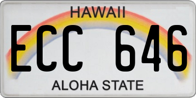 HI license plate ECC646