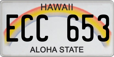 HI license plate ECC653