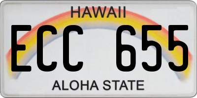 HI license plate ECC655