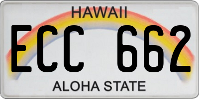 HI license plate ECC662