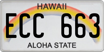 HI license plate ECC663