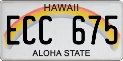 HI license plate ECC675