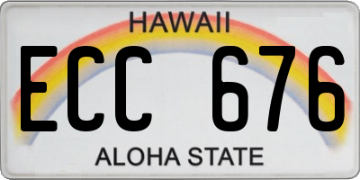 HI license plate ECC676