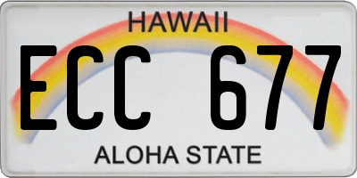 HI license plate ECC677