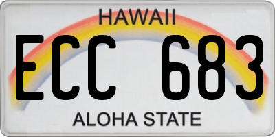 HI license plate ECC683