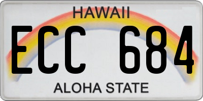 HI license plate ECC684
