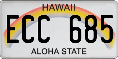 HI license plate ECC685