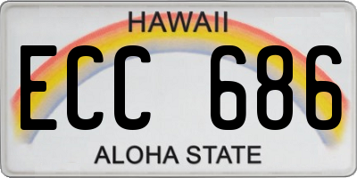 HI license plate ECC686