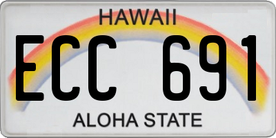 HI license plate ECC691