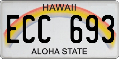 HI license plate ECC693