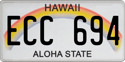 HI license plate ECC694