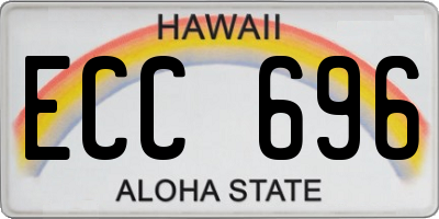 HI license plate ECC696