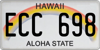 HI license plate ECC698