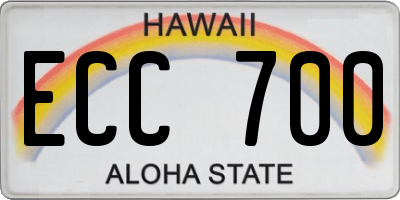 HI license plate ECC700