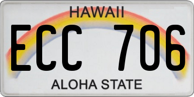 HI license plate ECC706