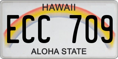 HI license plate ECC709