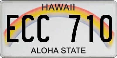 HI license plate ECC710