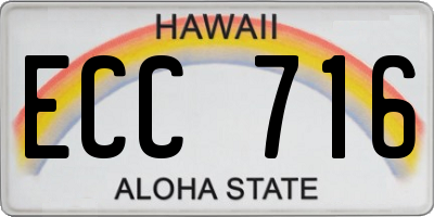HI license plate ECC716