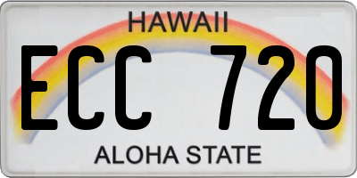 HI license plate ECC720