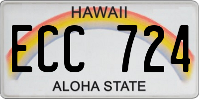HI license plate ECC724