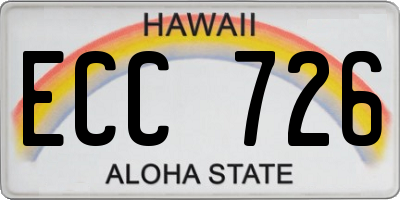 HI license plate ECC726