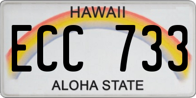 HI license plate ECC733