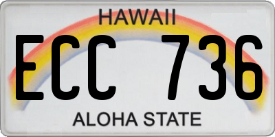 HI license plate ECC736