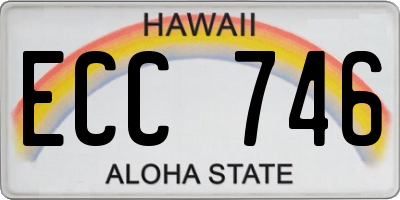 HI license plate ECC746