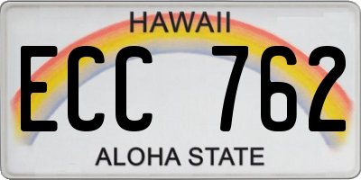 HI license plate ECC762