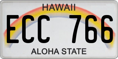 HI license plate ECC766