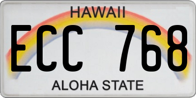 HI license plate ECC768