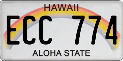 HI license plate ECC774