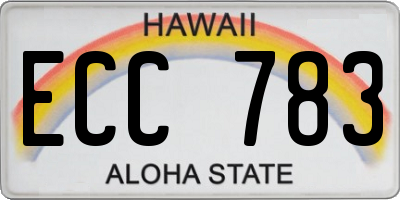 HI license plate ECC783