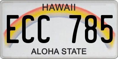 HI license plate ECC785