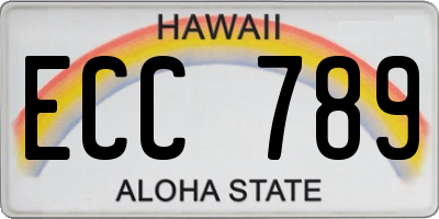 HI license plate ECC789