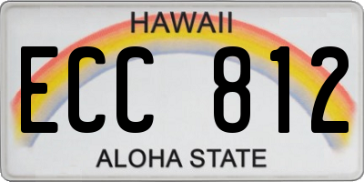 HI license plate ECC812