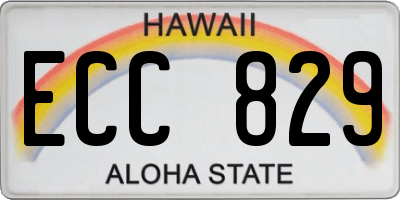 HI license plate ECC829