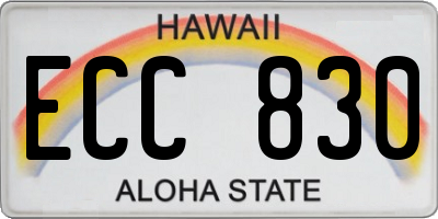 HI license plate ECC830