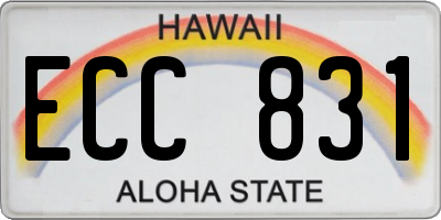 HI license plate ECC831