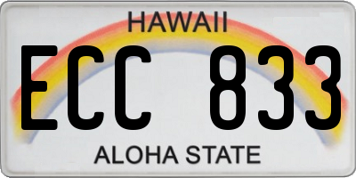 HI license plate ECC833