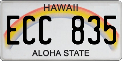 HI license plate ECC835