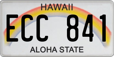 HI license plate ECC841