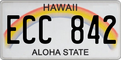 HI license plate ECC842