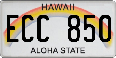 HI license plate ECC850