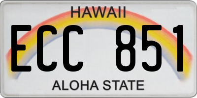 HI license plate ECC851